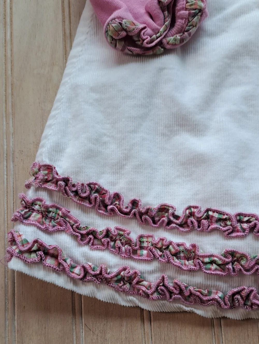 The Children's Place Corduroy Embroidered Ruffle Dress Top Set Shabby Chic